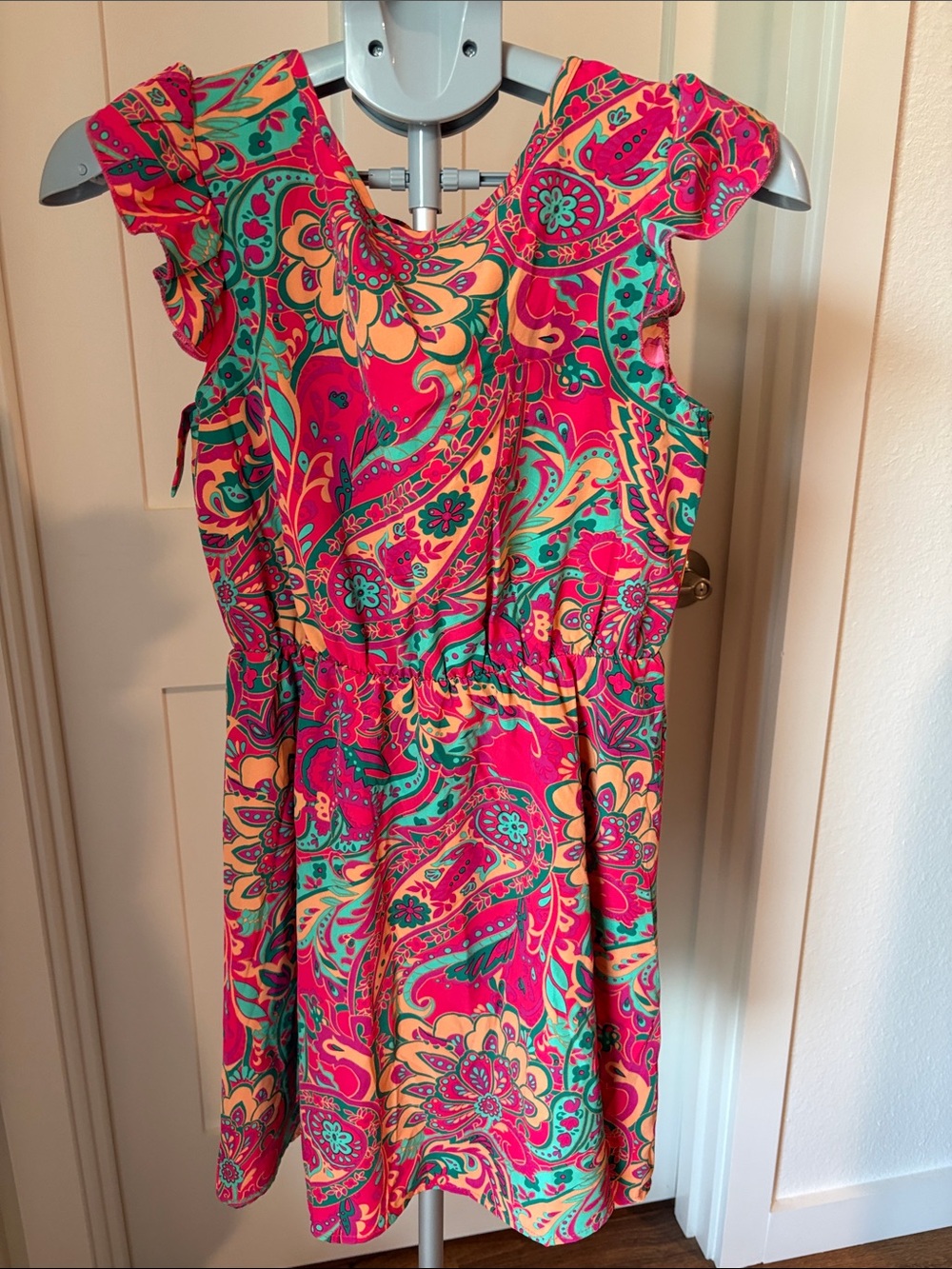 Bright Pink Floral Paisley Sundress